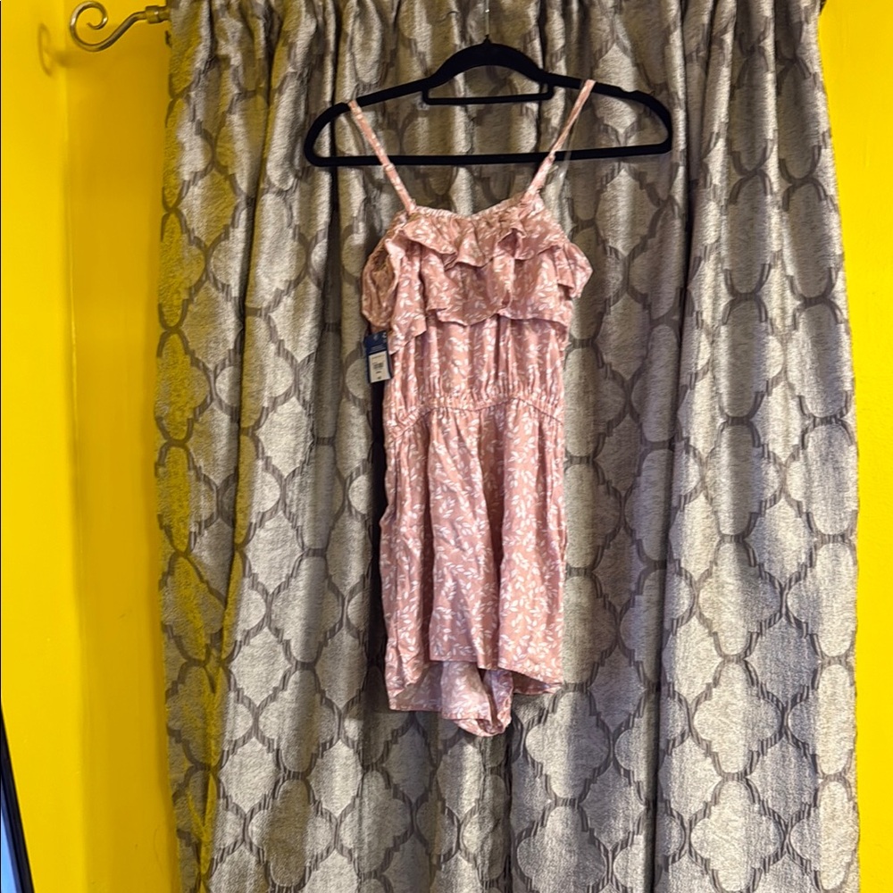 Pink Floral Ruffle Romper - Picture 2 of 3